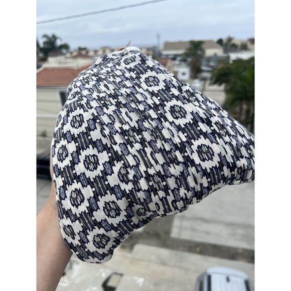 TORY BURCH Ikat silk ruffle pleated shirt dress 12 luxury officecore lightweight - Picture 2 of 9